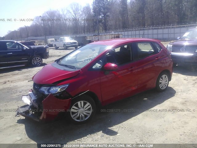 JHMGK5H59HS021174 - 2017 HONDA FIT LX RED photo 2