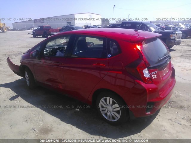 JHMGK5H59HS021174 - 2017 HONDA FIT LX RED photo 3