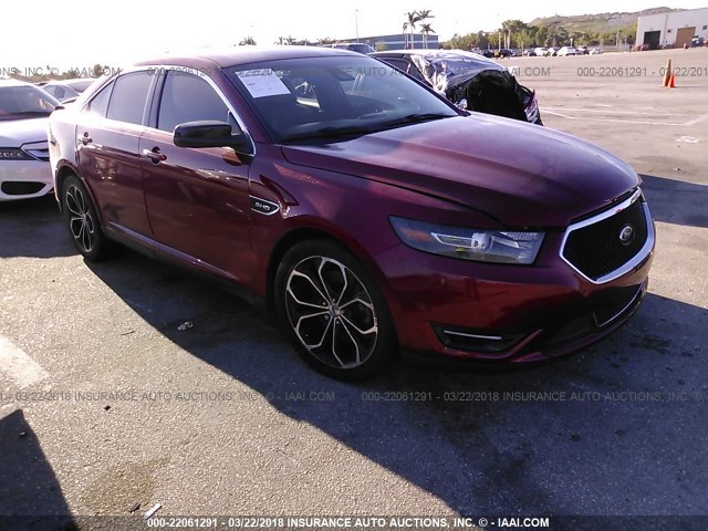 1FAHP2KT6DG149582 - 2013 FORD TAURUS SHO RED photo 1