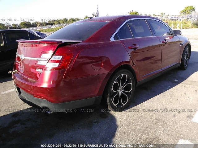 1FAHP2KT6DG149582 - 2013 FORD TAURUS SHO RED photo 4