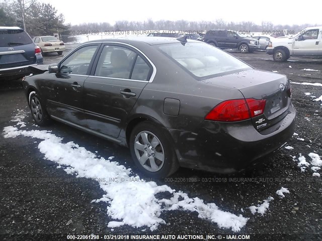 KNAGE228095311200 - 2009 KIA OPTIMA LX/EX BROWN photo 3