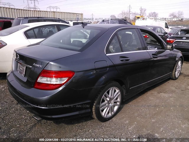 WDDGF81X49R070218 - 2009 MERCEDES-BENZ C 300 4MATIC GRAY photo 4