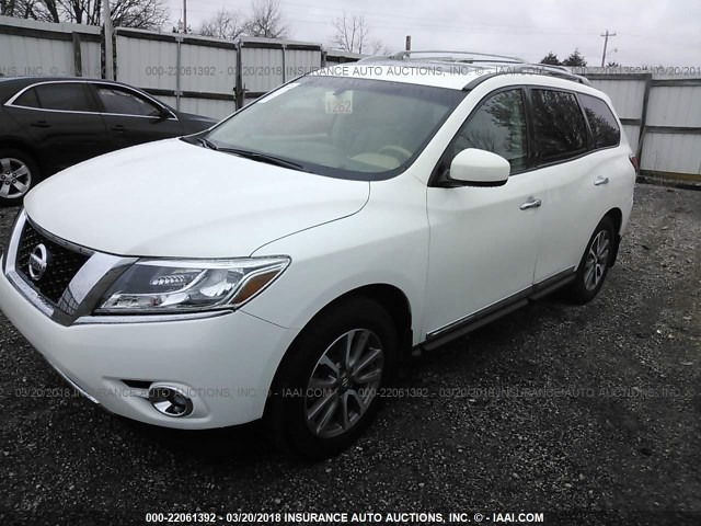 5N1AR2MM8DC614216 - 2013 NISSAN PATHFINDER S/SV/SL/PLATINUM 白色 照片 2