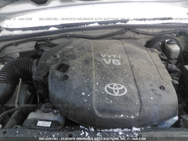 5TELU42N96Z150649 - 2006 TOYOTA TACOMA DOUBLE CAB ვერცხლისფერი ფოტო 10