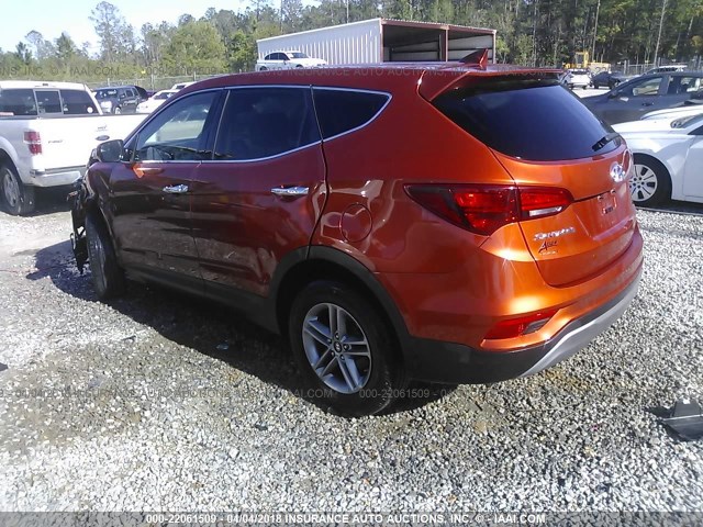 5XYZT3LB9HG392401 - 2017 HYUNDAI SANTA FE SPORT  ORANGE photo 3