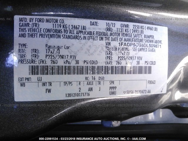 1FADP5CU8DL509871 - 2013 FORD C-MAX PREMIUM GRAY photo 9