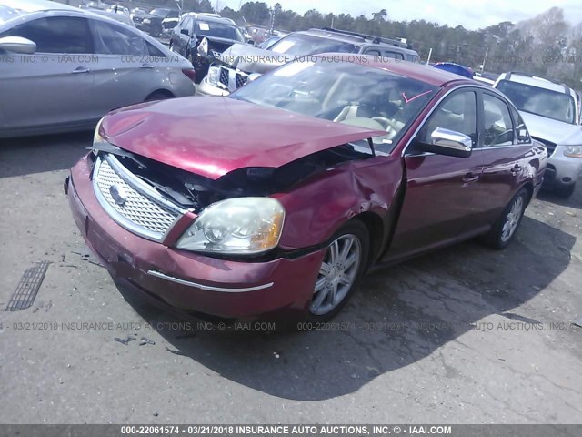 1FAHP25167G149872 - 2007 FORD FIVE HUNDRED LIMITED RED photo 2
