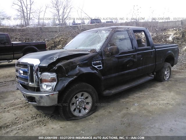 1FTSW21578EE52992 - 2008 FORD F250 SUPER DUTY BLACK photo 2