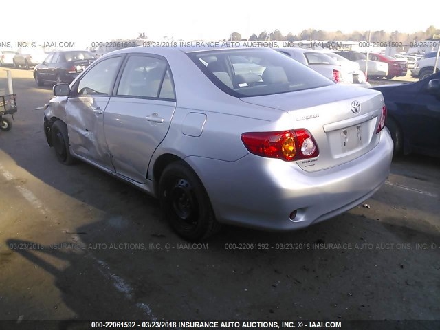 1NXBU4EE0AZ251373 - 2010 TOYOTA COROLLA S/LE/XLE SILVER photo 3