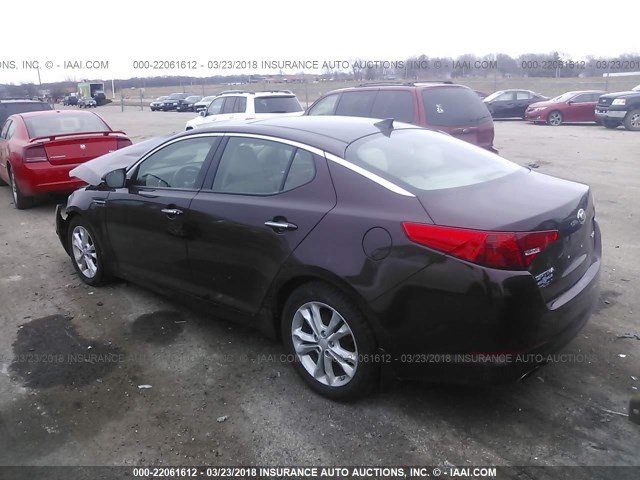 5XXGN4A73DG220398 - 2013 KIA OPTIMA EX PURPLE photo 3