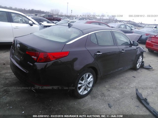 5XXGN4A73DG220398 - 2013 KIA OPTIMA EX PURPLE photo 4