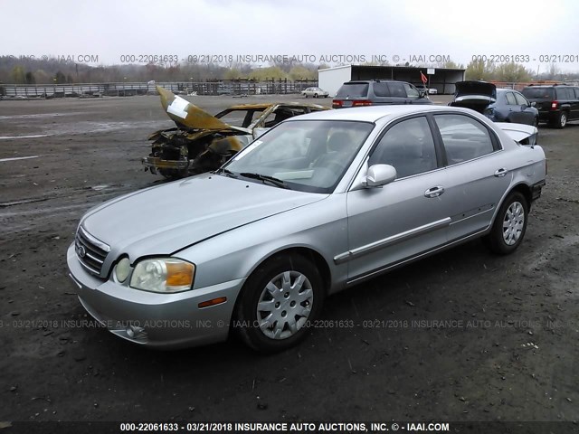 KNAGD126945348265 - 2004 KIA OPTIMA LX/EX SILVER photo 2