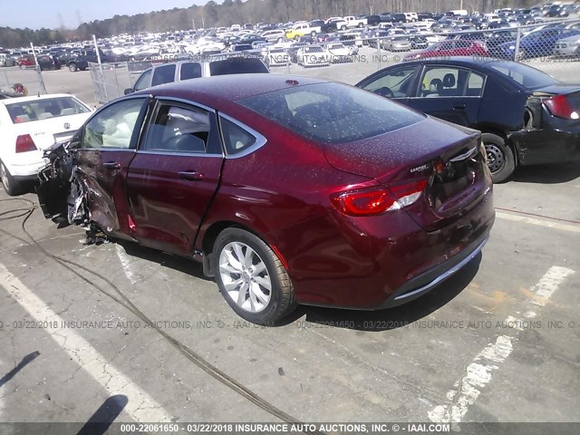 1C3CCCCBXFN758429 - 2015 CHRYSLER 200 C BURGUNDY photo 3