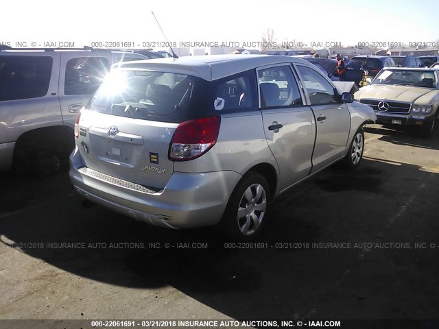 2T1KR32E24C293162 - 2004 TOYOTA COROLLA MATRIX XR SILVER photo 4