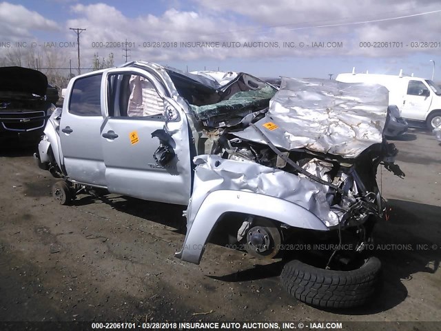 3TMLU4ENXDM125331 - 2013 TOYOTA TACOMA DOUBLE CAB SILVER photo 1