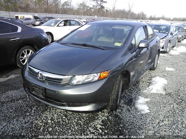 2HGFB2F63CH517872 - 2012 HONDA CIVIC HF GRAY photo 2