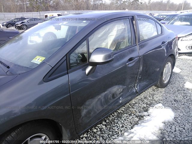 2HGFB2F63CH517872 - 2012 HONDA CIVIC HF GRAY photo 6