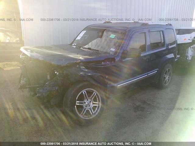 1J4PP5GK9AW136618 - 2010 JEEP LIBERTY LIMITED BLUE photo 2