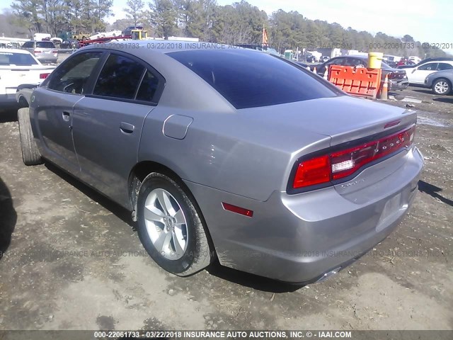 2C3CDXBG9EH251904 - 2014 DODGE CHARGER SE GRAY photo 3