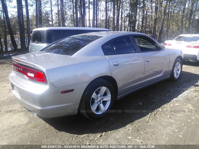 2C3CDXBG9EH251904 - 2014 DODGE CHARGER SE GRAY photo 4