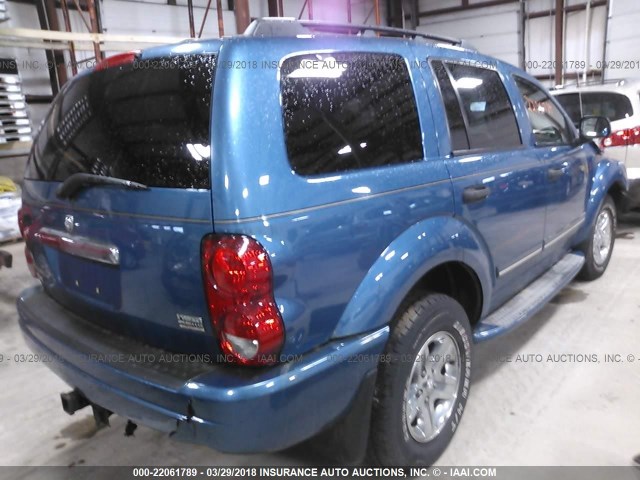 1D4HB58D64F213980 - 2004 DODGE DURANGO LIMITED BLUE photo 4