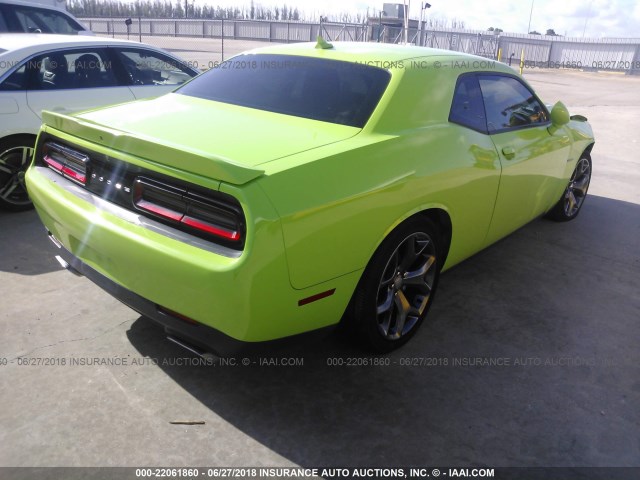 2C3CDZAT9FH814526 - 2015 DODGE CHALLENGER SXT GREEN photo 4