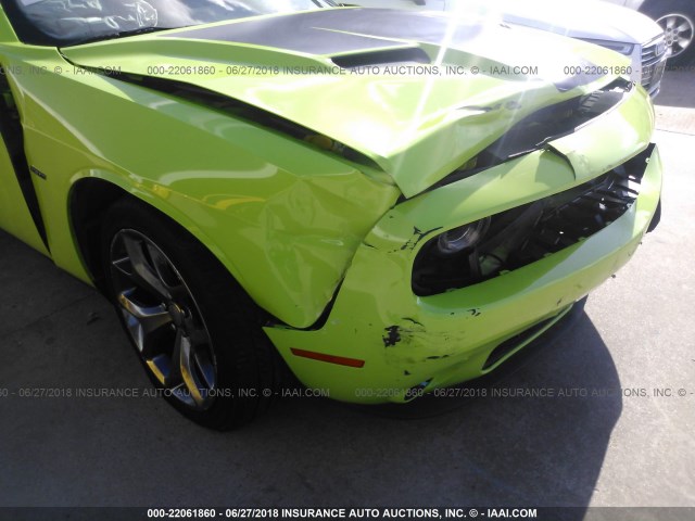 2C3CDZAT9FH814526 - 2015 DODGE CHALLENGER SXT GREEN photo 6