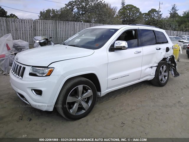 1C4RJECG4GC369690 - 2016 JEEP GRAND CHEROKEE OVERLAND WHITE photo 2