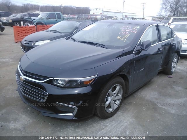 1G1ZB5ST7GF346729 - 2016 CHEVROLET MALIBU LS შავი ფოტო 2