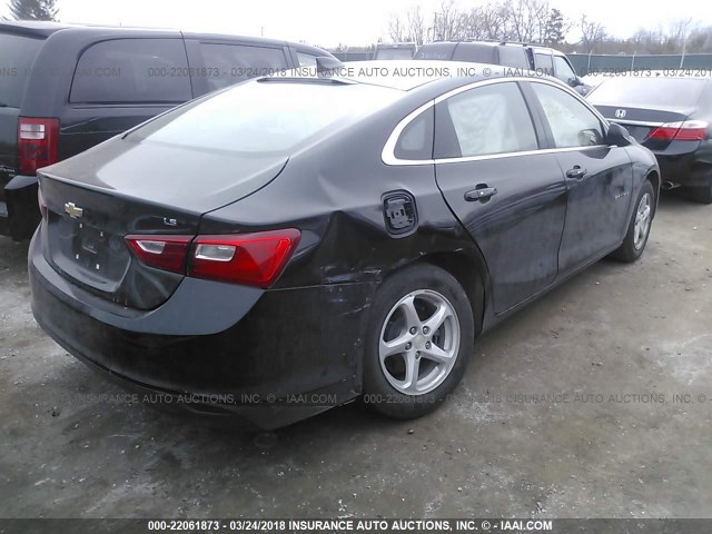1G1ZB5ST7GF346729 - 2016 CHEVROLET MALIBU LS შავი ფოტო 4