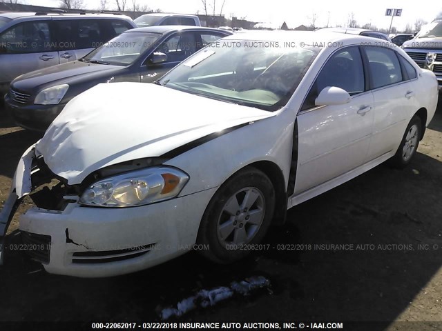 2G1WT57N191276486 - 2009 CHEVROLET IMPALA 1LT WHITE photo 2