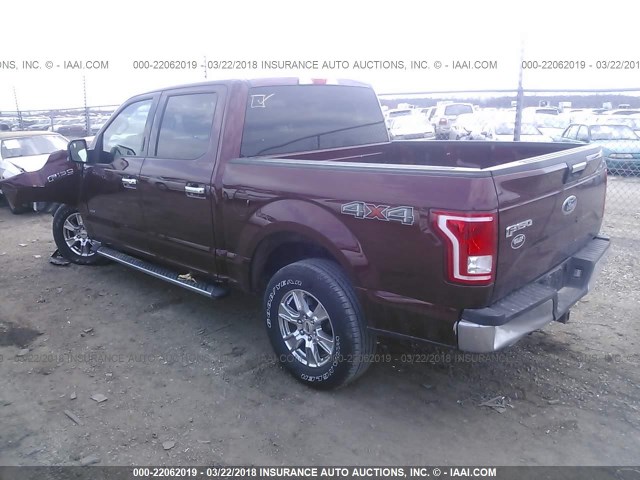1FTEW1EP8FKF20685 - 2015 FORD F150 SUPERCREW MAROON photo 3