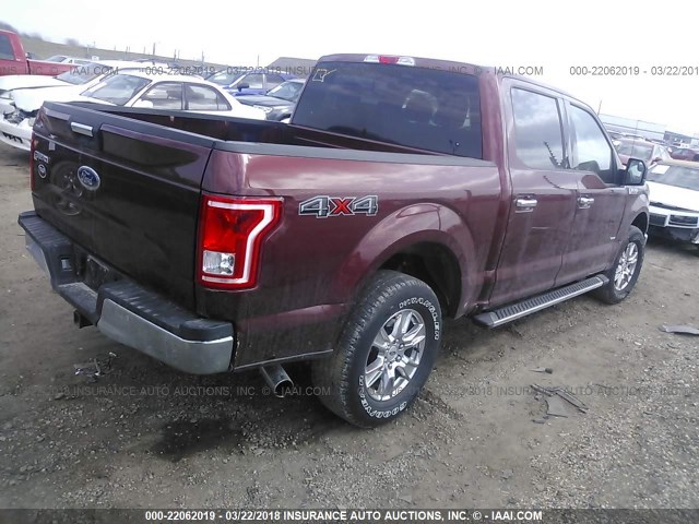 1FTEW1EP8FKF20685 - 2015 FORD F150 SUPERCREW MAROON photo 4