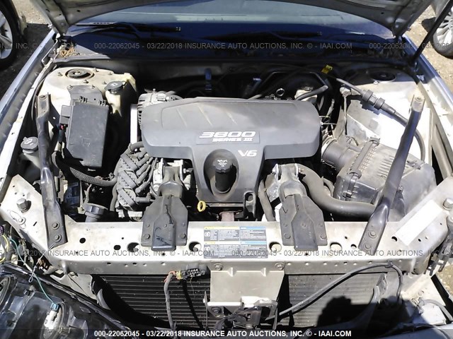 2G2WP522551184319 - 2005 PONTIAC GRAND PRIX SILVER photo 10