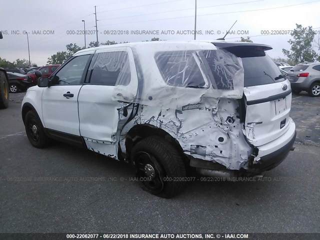 1FM5K8AR2FGB62106 - 2015 FORD EXPLORER POLICE INTERCEPTOR WHITE photo 3
