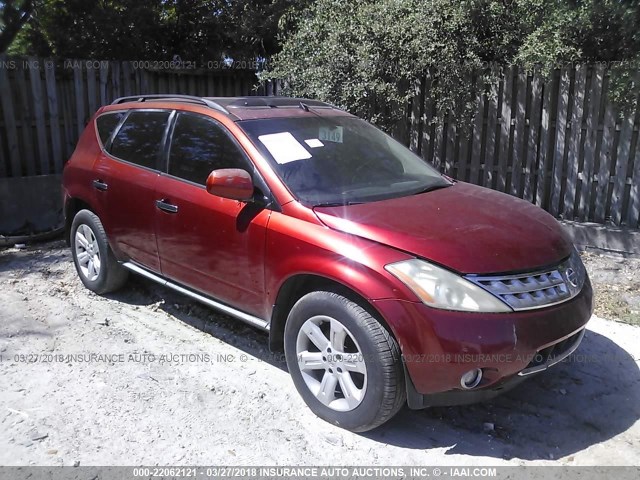 JN8AZ08W96W523692 - 2006 NISSAN MURANO SL/SE/S RED photo 1