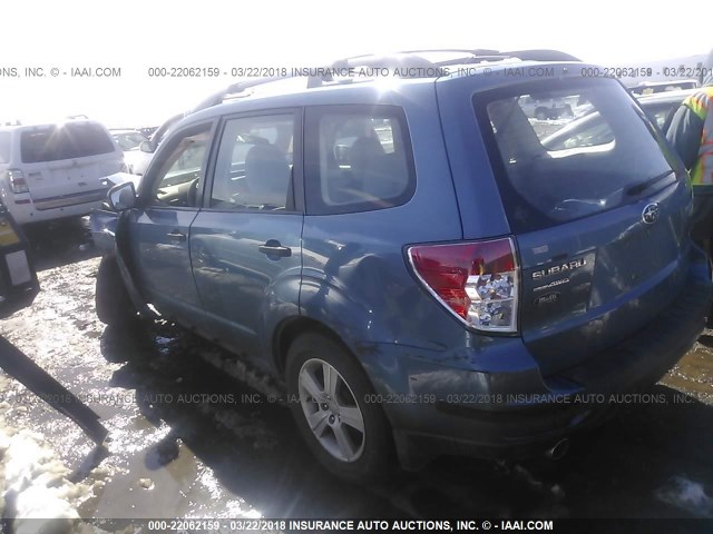 JF2SH6BC4AH916759 - 2010 SUBARU FORESTER XS BLUE photo 3
