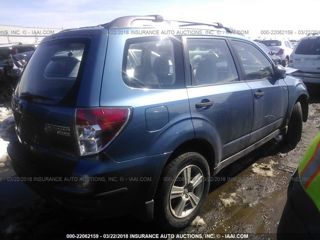 JF2SH6BC4AH916759 - 2010 SUBARU FORESTER XS BLUE photo 4