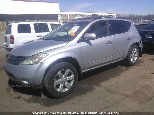 JN8AZ08TX6W426846 - 2006 NISSAN MURANO SL/SE/S SILVER photo 2