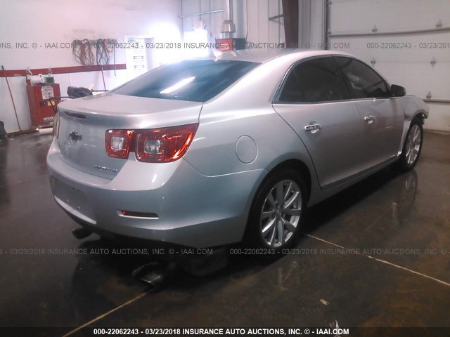 1G11H5SLXEF110021 - 2014 CHEVROLET MALIBU LTZ 银色 照片 4