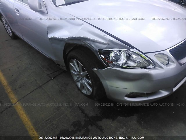 JTHBH96S465043717 - 2006 LEXUS GS GENERATION 200 300 SILVER photo 6