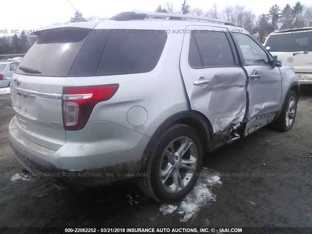 1FM5K8F8XDGB07772 - 2013 FORD EXPLORER LIMITED 银色 照片 4