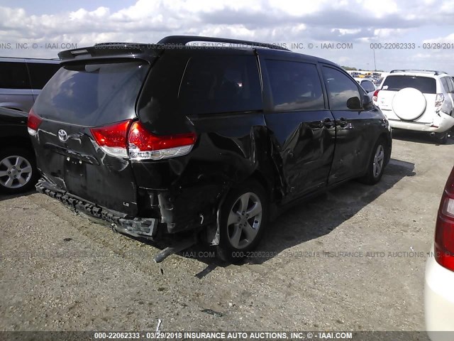 5TDKK3DC7ES450211 - 2014 TOYOTA SIENNA LE BLACK photo 4