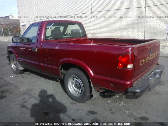 1GCCS145718230995 - 2001 CHEVROLET S TRUCK S10 RED photo 3