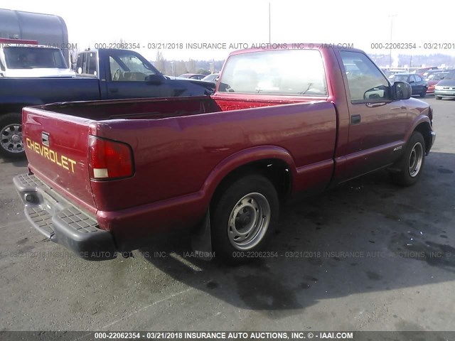 1GCCS145718230995 - 2001 CHEVROLET S TRUCK S10 RED photo 4