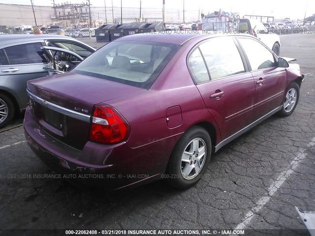 1G1ZT548X5F182105 - 2005 CHEVROLET MALIBU LS 勃艮第红 照片 4