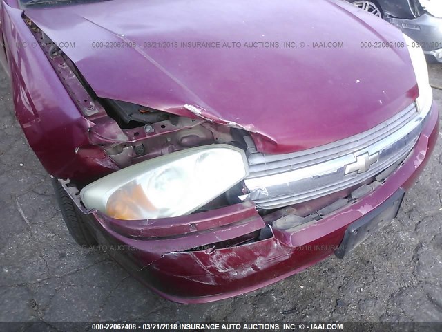 1G1ZT548X5F182105 - 2005 CHEVROLET MALIBU LS 勃艮第红 照片 6