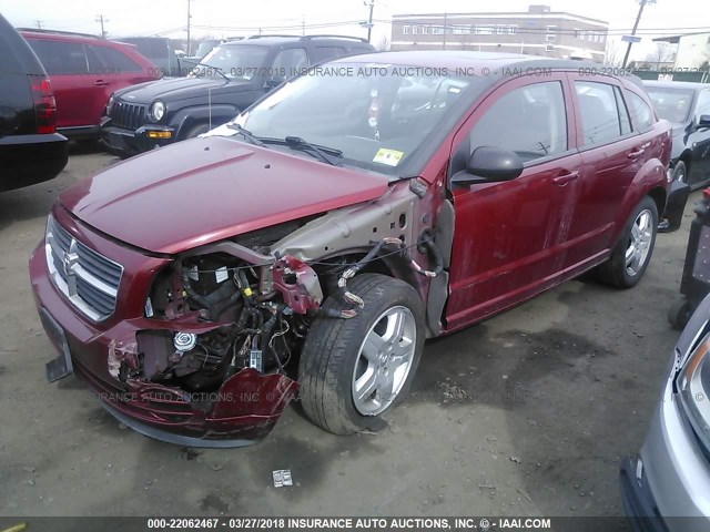 1B3HB48AX9D150173 - 2009 DODGE CALIBER SXT RED photo 2