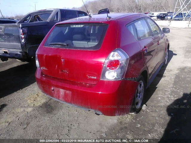 5Y2SP67869Z468889 - 2009 PONTIAC VIBE RED photo 4