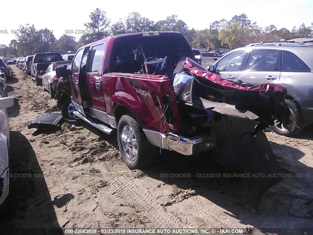 1FTFW1ET0DFC77168 - 2013 FORD F150 SUPERCREW RED photo 3